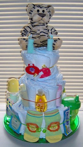 Jungle Friends 3 Tier Diaper Cake